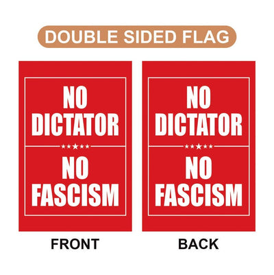 No Dictator, No Fascism Garden Flag, Double Sided, Resist Hate Flag, Anti-Trump, Funny Anti-Trump Anti-Elon Flag, Political Flag