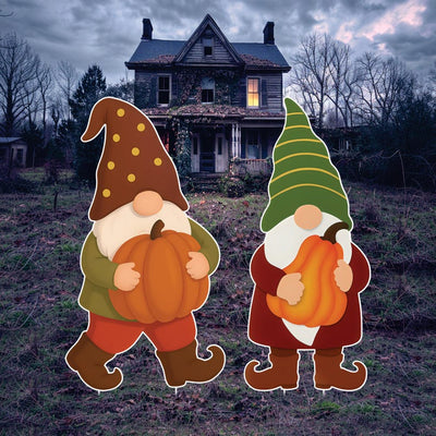 Fall Gnome Yard Signs with Pumpkins and Stakes, Outdoor Autumn Lawn Decorations, Thanksgiving Garden Decor for Porch, Patio, or Yard Display