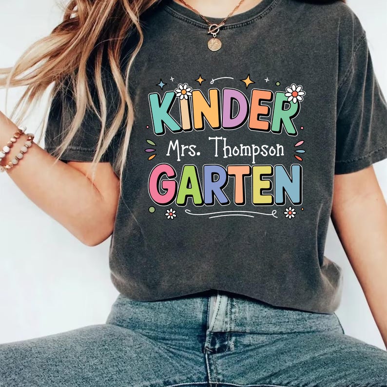 Personalized Kindergarten Teacher Shirt, Custom Teacher Shirt