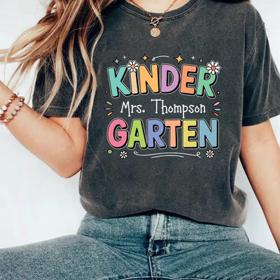 Personalized Kindergarten Teacher Shirt, Custom Teacher Shirt