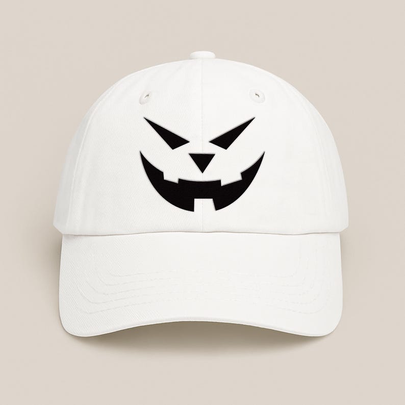 Jack-o-lantern Pumpkin Embroidered Hat, Spooky Season Baseball Cap, Halloween Costume Hat, Vintage Dad Cap, Cute Halloween Gift