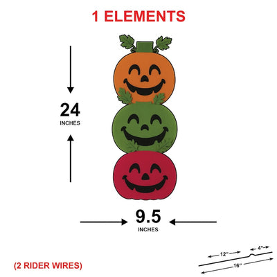 Stacked Pumpkin Halloween Yard Sign with Stakes, Funny Face Outdoor Lawn Decoration, Maple Leaf Fall Yard Ornament for Garden or Pathway