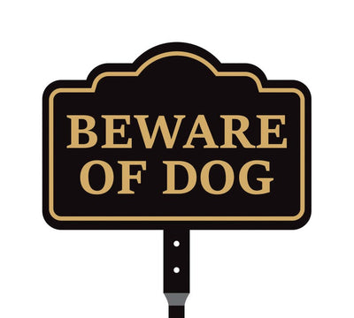 2 Pack Beware of Dog Yard Sign with 16" Stake, Rust-Free Aluminum Warning Sign, Home Security Not Responsible Lawn Sign, Outdoor Dog Alert