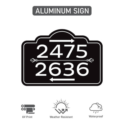 3 Pack Custom House Number Yard Sign with Arrows, Multiple Address Directional Sign with 16" Stake, Aluminum Lawn Sign for Homes, Cabins