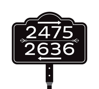 3 Pack Custom House Number Yard Sign with Arrows, Multiple Address Directional Sign with 16" Stake, Aluminum Lawn Sign for Homes, Cabins