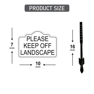 3 Pack Please Keep Off Landscape Yard Sign with 16" Stake, Rust-Free Aluminum Stay Off Grass Warning Sign, Outdoor Garden Lawn Protection