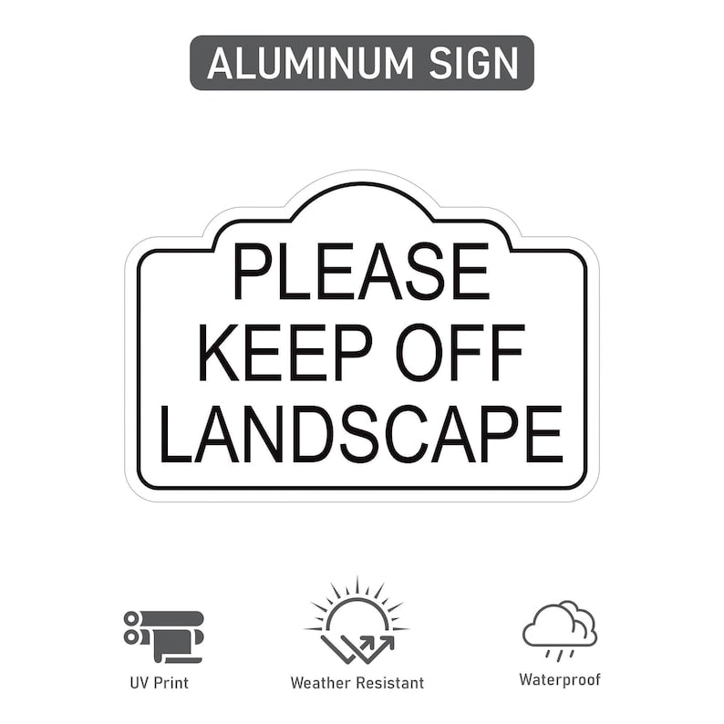 Please Keep Off Landscape Yard Sign with 16" Stake, Rust-Free Aluminum Stay Off Grass Warning Sign, Outdoor Garden Lawn Protection Sign