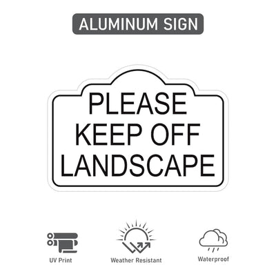 Please Keep Off Landscape Yard Sign with 16" Stake, Rust-Free Aluminum Stay Off Grass Warning Sign, Outdoor Garden Lawn Protection Sign