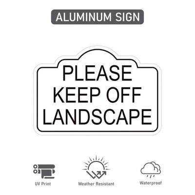 3 Pack Please Keep Off Landscape Yard Sign with 16" Stake, Rust-Free Aluminum Stay Off Grass Warning Sign, Outdoor Garden Lawn Protection