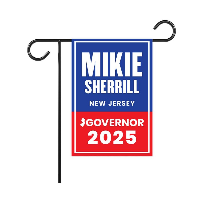Mikie Sherrill For New Jersey Governor 2025 Garden Flag, Double Sided, 2025 Governor Flag, Elections Flag, Race Red White & Blue Flag