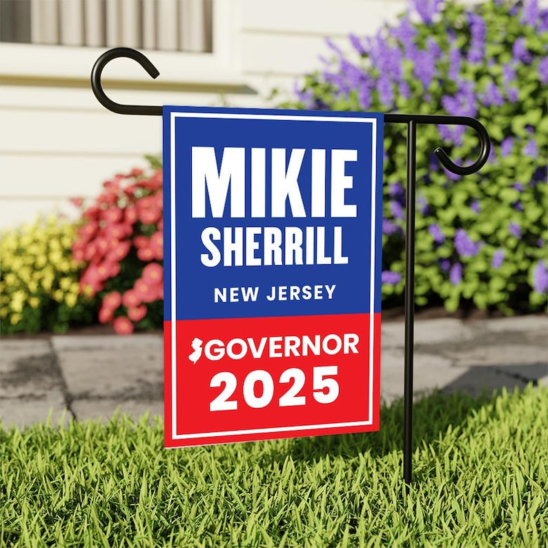 Mikie Sherrill For New Jersey Governor 2025 Garden Flag, Double Sided, 2025 Governor Flag, Elections Flag, Race Red White & Blue Flag