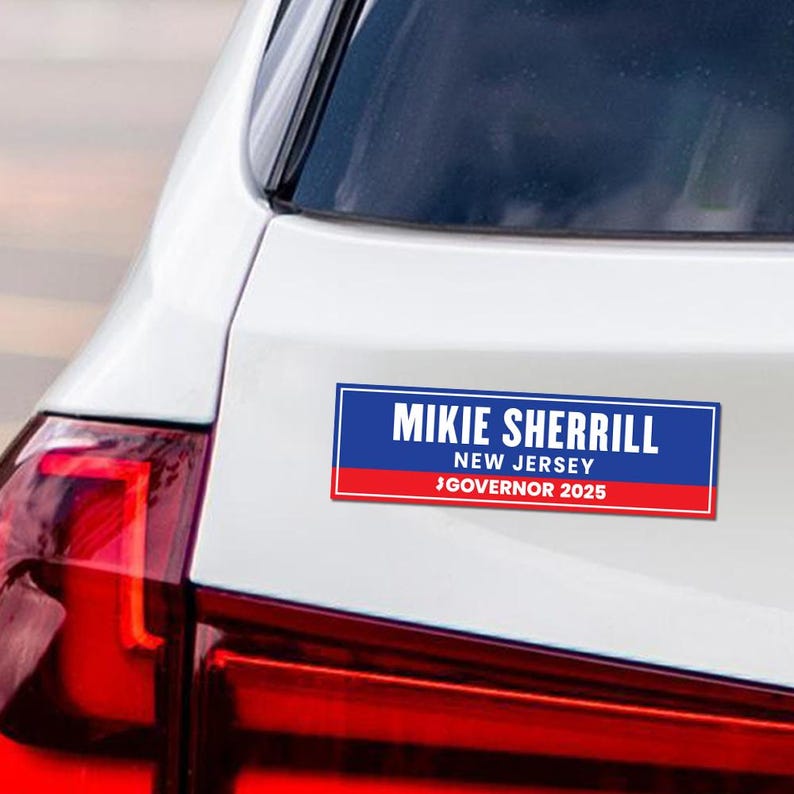 Mikie Sherrill For New Jersey Governor 2025 Car Magnet - Vote Mikie Sherrill Vehicle Magnet, Governor Elections 2025 Magnet - 10" x 3"