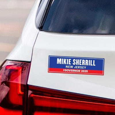 Mikie Sherrill For New Jersey Governor 2025 Car Magnet - Vote Mikie Sherrill Vehicle Magnet, Governor Elections 2025 Magnet - 10" x 3"