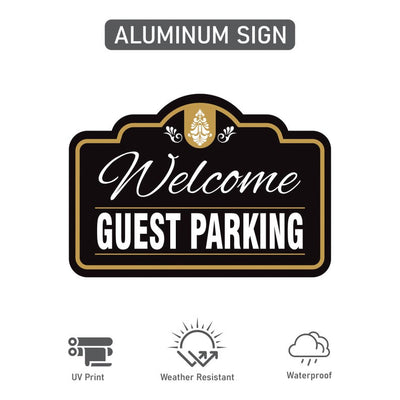 3 Pack Guest Parking Only Yard Sign with 16" Stake, Rust-Free Aluminum Parking Sign for Visitors, Reserved Guest Outdoor Lawn Parking Marker