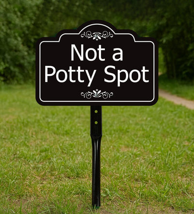 2 Pack Not a Potty Spot Yard Sign with 16" Stake, Rust-Free Aluminum Dog Poop Warning Sign, Clean Up After Your Dog Outdoor Lawn Sign