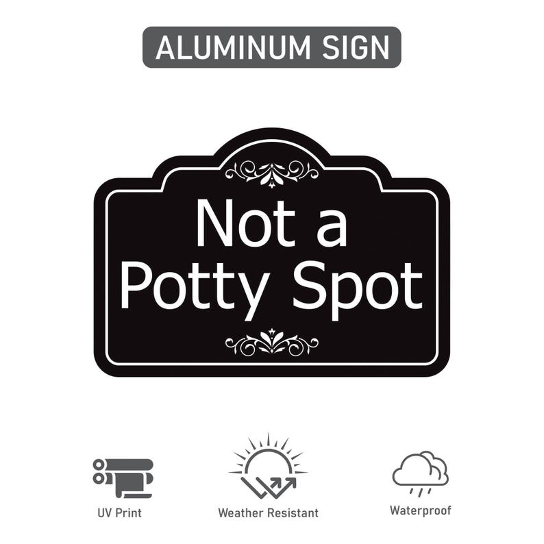 3 Pack Not a Potty Spot Yard Sign with 16" Stake, Rust-Free Aluminum Dog Poop Warning Sign, Clean Up After Your Dog Outdoor Lawn Sign