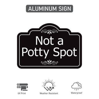 3 Pack Not a Potty Spot Yard Sign with 16" Stake, Rust-Free Aluminum Dog Poop Warning Sign, Clean Up After Your Dog Outdoor Lawn Sign