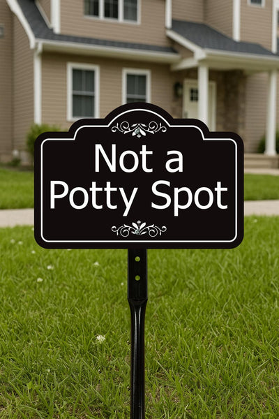 3 Pack Not a Potty Spot Yard Sign with 16" Stake, Rust-Free Aluminum Dog Poop Warning Sign, Clean Up After Your Dog Outdoor Lawn Sign