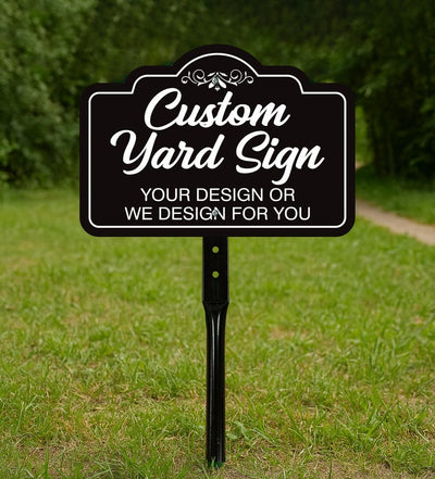 2 Pack Custom Aluminum Yard Sign with 16" Stake, Personalized Metal Outdoor Sign, Fully Customizable Lawn Marker for Home, Business, Events
