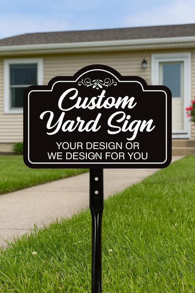 2 Pack Custom Aluminum Yard Sign with 16" Stake, Personalized Metal Outdoor Sign, Fully Customizable Lawn Marker for Home, Business, Events