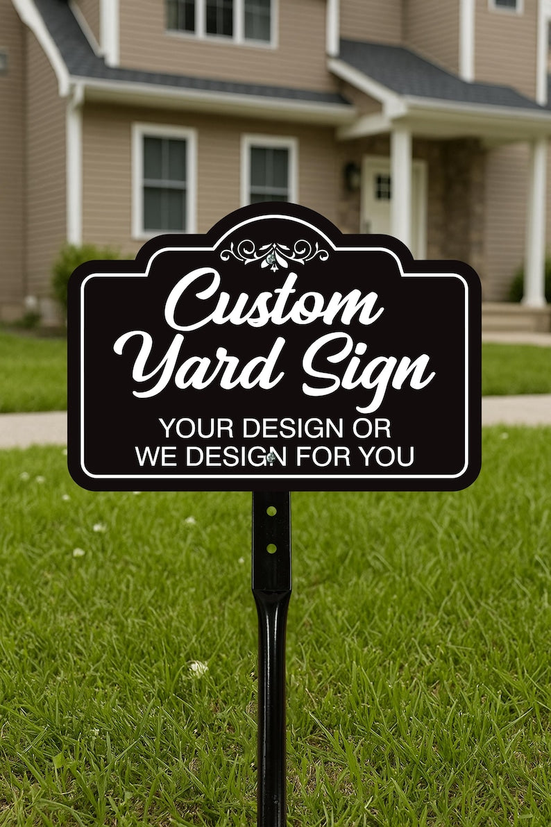 3 Pack Custom Aluminum Yard Sign with 16" Stake, Personalized Metal Outdoor Sign, Fully Customizable Lawn Marker for Home, Business, Events