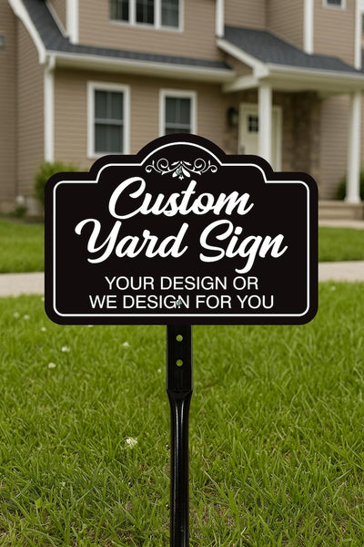 3 Pack Custom Aluminum Yard Sign with 16" Stake, Personalized Metal Outdoor Sign, Fully Customizable Lawn Marker for Home, Business, Events