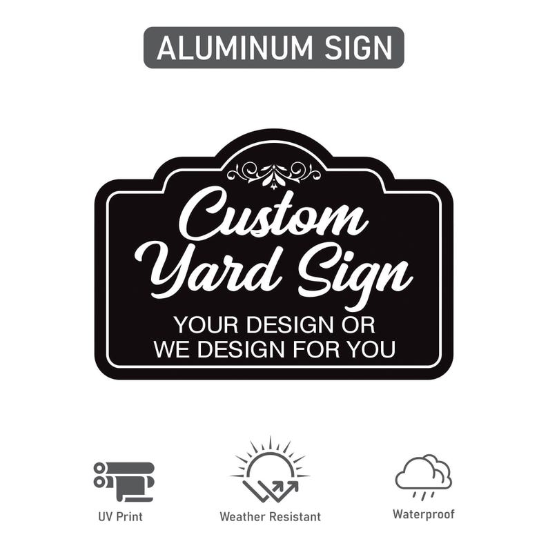 3 Pack Custom Aluminum Yard Sign with 16" Stake, Personalized Metal Outdoor Sign, Fully Customizable Lawn Marker for Home, Business, Events