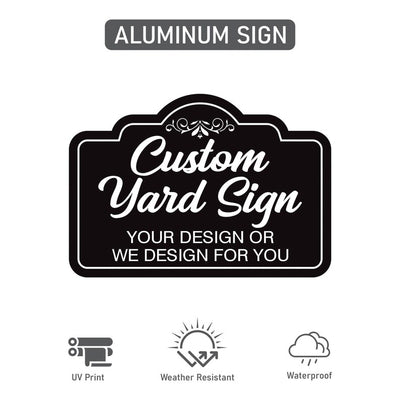 2 Pack Custom Aluminum Yard Sign with 16" Stake, Personalized Metal Outdoor Sign, Fully Customizable Lawn Marker for Home, Business, Events