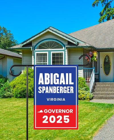 Abigail Spanberger For Virginia Governor 2025 Garden Flag, Double Sided, 2025 Governor Flag, Elections Flag, Race Red White & Blue Flag