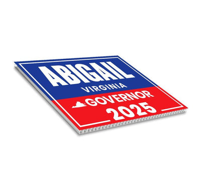 Abigail Spanberger For Virginia Governor 2025 Yard Sign, Corrugated Plastic Governor Elections Race Red White & Blue Sign with Metal H-Stake