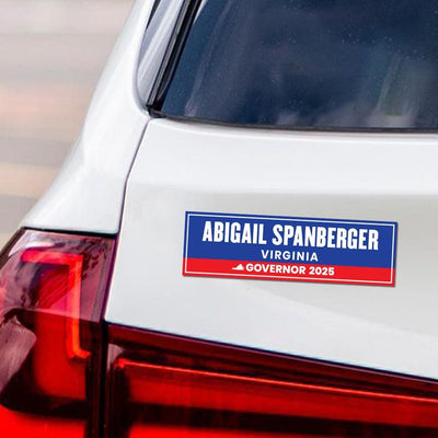 Abigail Spanberger For Virginia Governor 2025 Car Magnet - Vote Abigail Spanberger Vehicle Magnet, Governor Elections Magnet - 10" x 3"