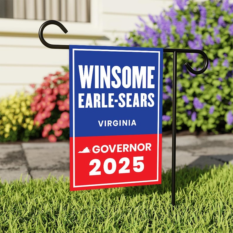 Winsome Earle-Sears For Virginia Governor 2025 Garden Flag, Double Sided, 2025 Governor Flag, Elections Flag, Race Red White & Blue Flag