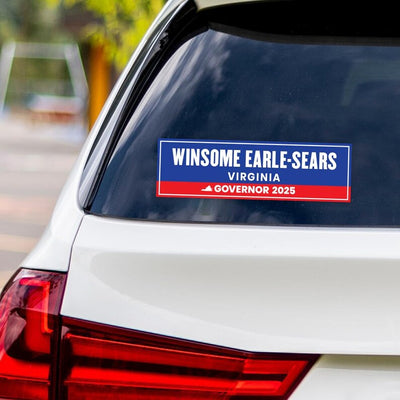 Winsome Earle-Sears For Virginia Governor 2025 Vinyl Sticker, Vote Winsome Earle-Sears Decal, Governor Elections Bumper Sticker, 10" x 3"