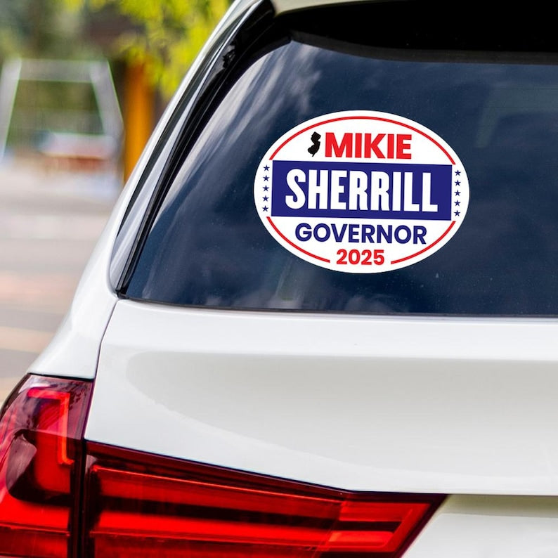 Mikie Sherrill For New Jersey Governor 2025 Vinyl Sticker, Vote Mikie Sherrill Decal, Governor Elections 2025 Bumper Sticker, 6" x 4.5"