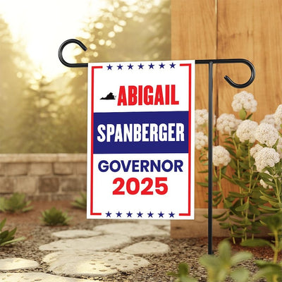 Abigail Spanberger For Virginia Governor 2025 Garden Flag, Double Sided, 2025 Governor Flag, Elections Flag, Race Red White & Blue Flag