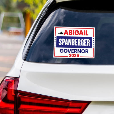 Abigail Spanberger For Virginia Governor 2025 Vinyl Sticker, Vote Abigail Spanberger Decal, Governor Elections Bumper Sticker, 6" x 4.5"