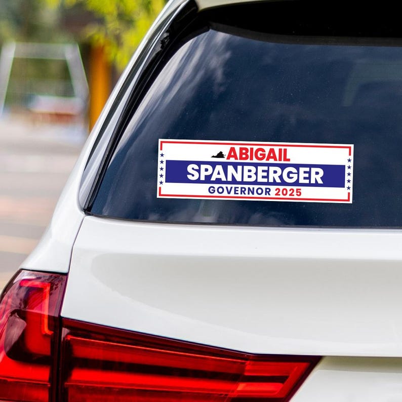 Abigail Spanberger For Virginia Governor 2025 Vinyl Sticker, Vote Abigail Spanberger Decal, Governor Elections Bumper Sticker, 10" x 3"