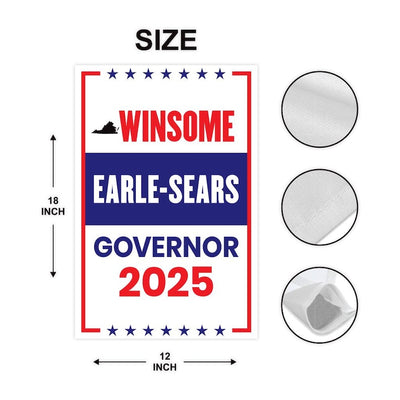 Winsome Earle-Sears For Virginia Governor 2025 Garden Flag, Double Sided, 2025 Governor Flag, Elections Flag, Race Red White & Blue Flag