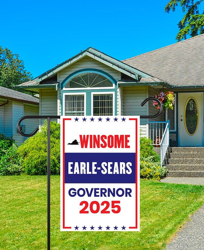 Winsome Earle-Sears For Virginia Governor 2025 Garden Flag, Double Sided, 2025 Governor Flag, Elections Flag, Race Red White & Blue Flag