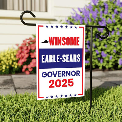 Winsome Earle-Sears For Virginia Governor 2025 Garden Flag, Double Sided, 2025 Governor Flag, Elections Flag, Race Red White & Blue Flag
