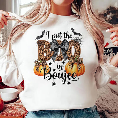 I Put the Boo in Boujee Sweatshirt, Gothic Ghost Halloween SweatShirt, Spooky Vibes SweatShirt