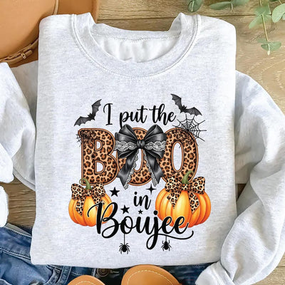 I Put the Boo in Boujee Sweatshirt, Gothic Ghost Halloween SweatShirt, Spooky Vibes SweatShirt