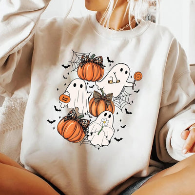 Halloween Coquette Bow Sweatshirt, Spooky Season Aesthetic SweatShirt, Girly Halloween SweatShirt