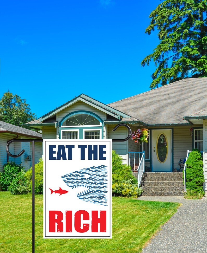 Eat the Rich, Tax The Rich Resist Protest Garden Flag, Double Sided, Resist Hate, Anti-Trump, Resist Racism Flag, Resist Fascism Flag
