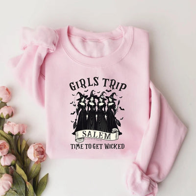 Girls Trip Salem Sweatshirt, Retro Halloween Witch SweatShirt, Salem Massachusetts SweatShirt