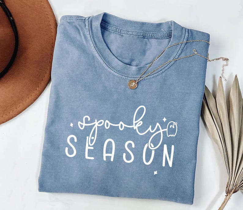Cute Spooky Season Short Sleeve Shirt, Women’s Halloween Short Sleeve Shirt, Fall Aesthetic Short Sleeve Shirt, Halloween Short SleeveShirt
