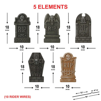 Halloween RIP Tombstone Yard Signs, Graveyard Lawn Decorations with Stakes, Scary Outdoor Halloween Cemetery Decor for Front Yard Display