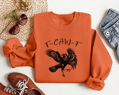 Funny Crow Sweatshirt, F-Caw-F Raven SweatShirt, Black Crow SweatShirt, Gothic Bird SweatShirt