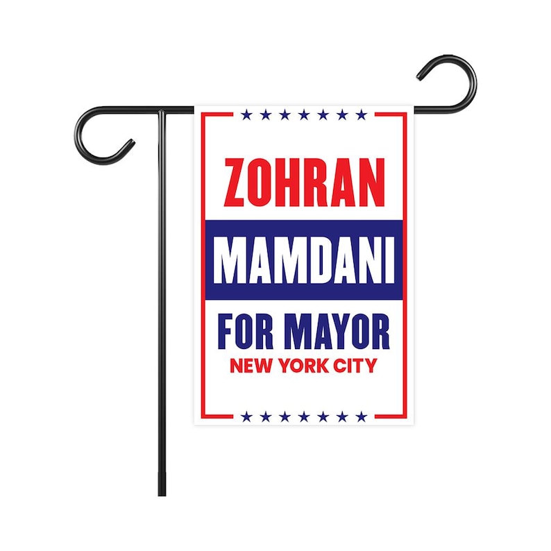 Zohran Mamdani For New York City Mayor Election 2025 Garden Flag, Double Sided, NYC’s Mayor, Race Red White & Blue Flag