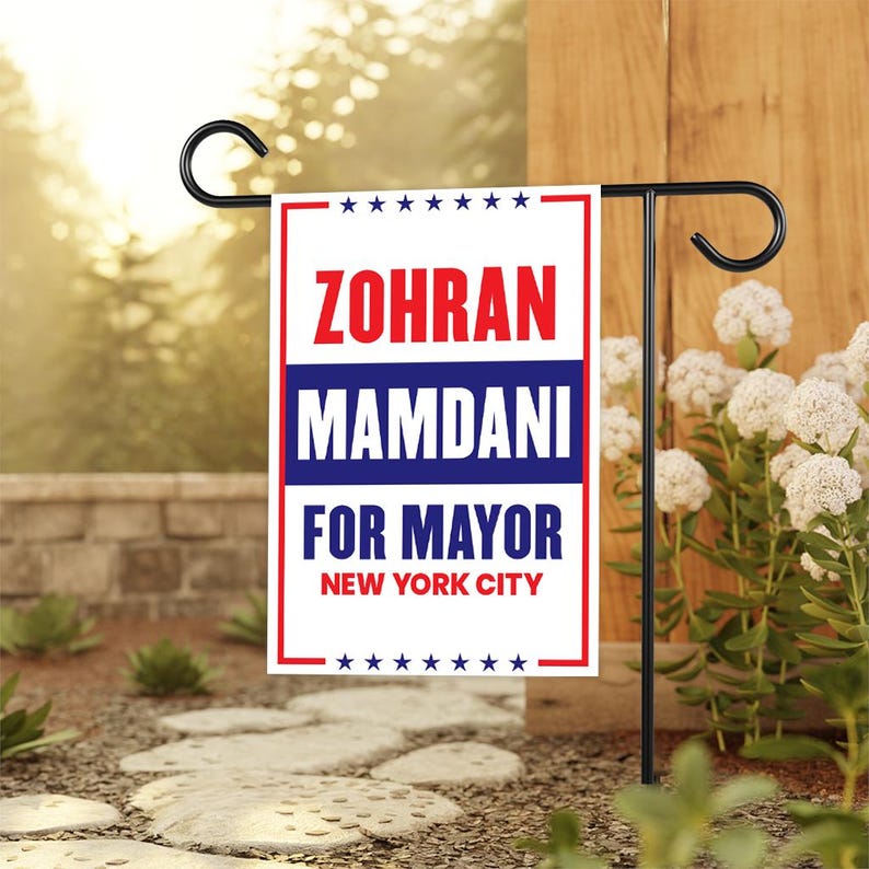 Zohran Mamdani For New York City Mayor Election 2025 Garden Flag, Double Sided, NYC’s Mayor, Race Red White & Blue Flag